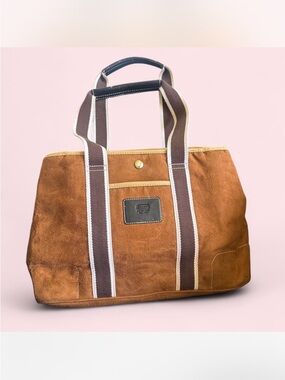 Coach Tan Suede Tote with Brown Straps